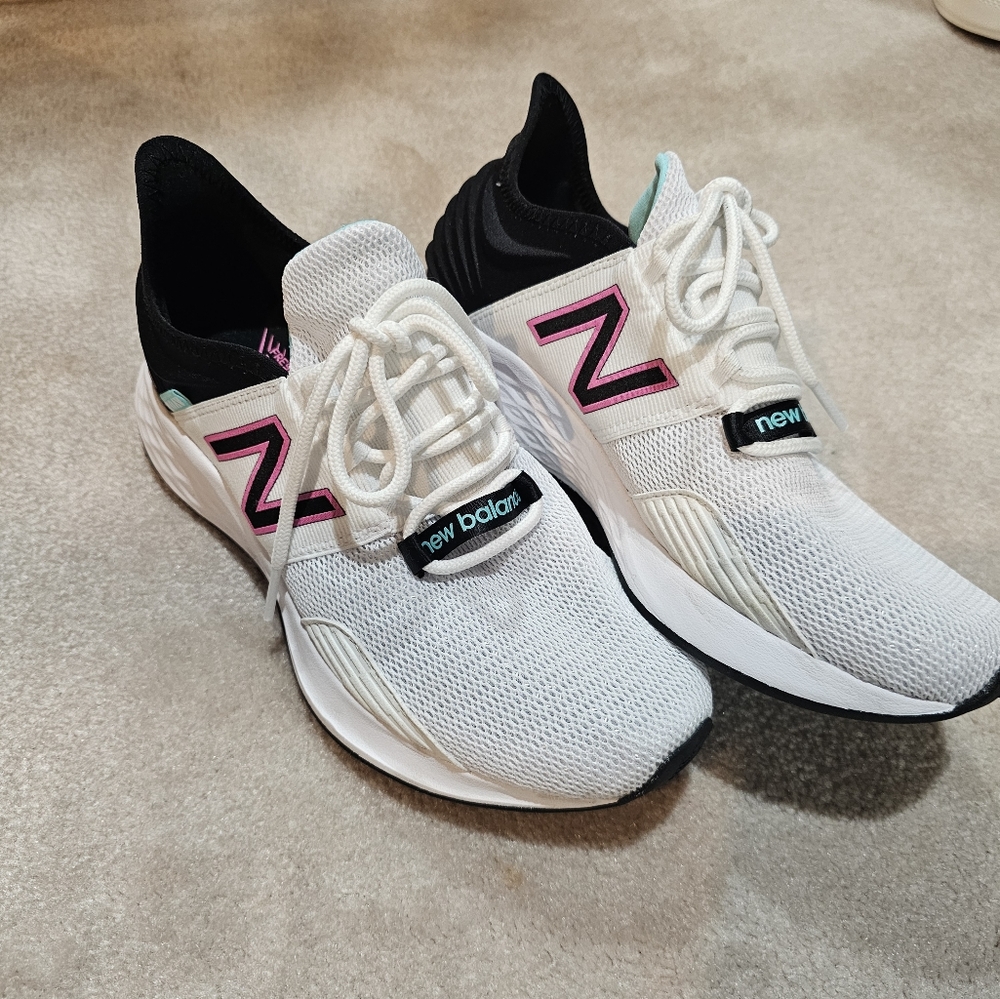 New Balance Women's White and Black Sneakers